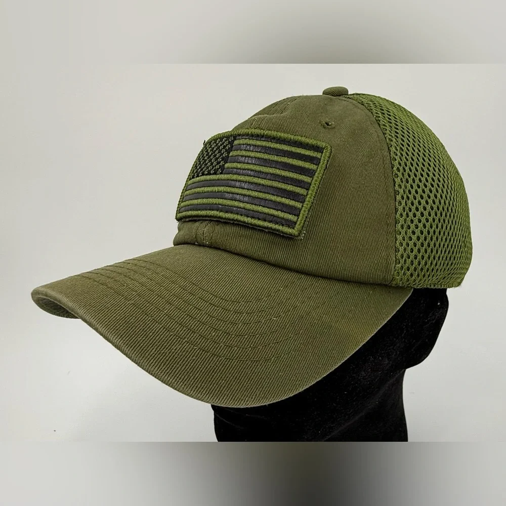 Pit Bull Snapback Mesh Trucker Hat Green OS Adjustable Embroidered Flag **READ**